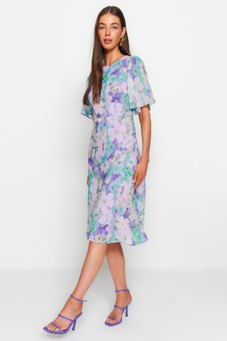 Vestido estilo patinadora - Violeta e verde