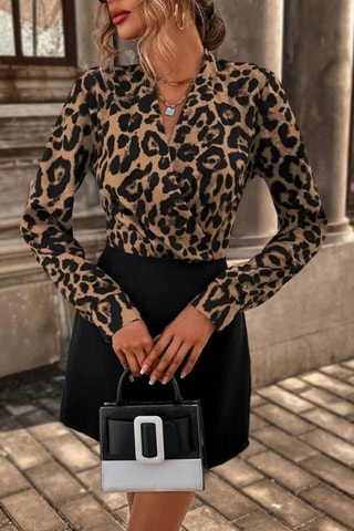 Vestido estilo patinadora - Preto e camel