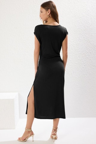 Vestido drapeado - Preto