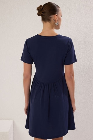 Vestido estilo patinadora - Azul-marinho