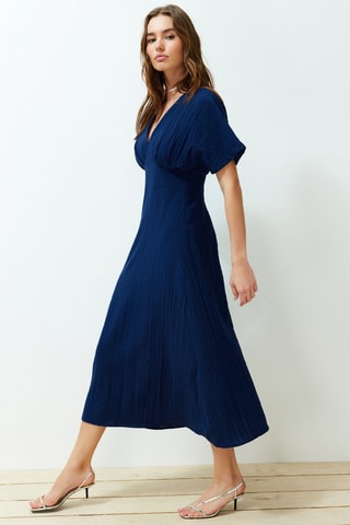 Vestido midi - Azul-marinho
