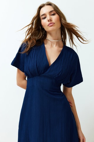 Vestido midi - Azul-marinho