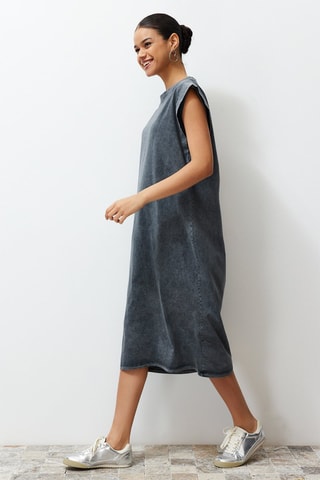 Vestido direito - Antracite mesclado