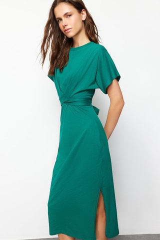 Vestido midi - Verde-esmeralda