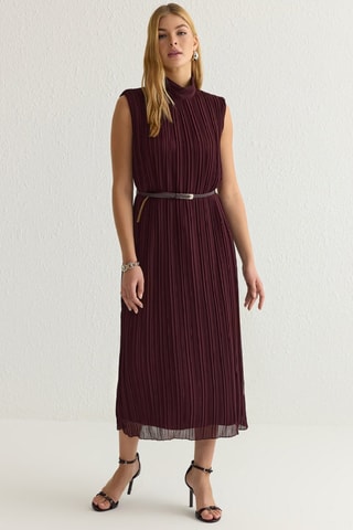 Vestido direito - Bordô