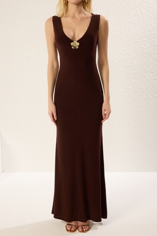 Vestido comprido - Castanho