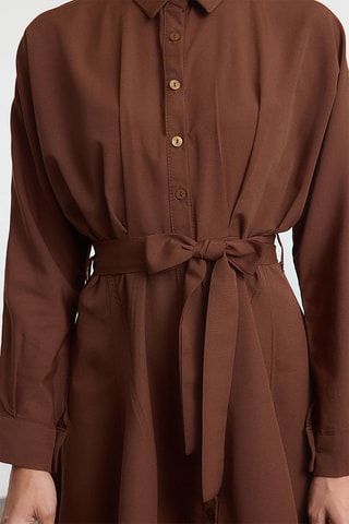 Vestido-camisa - Castanho
