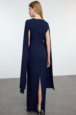 Vestido comprido - Azul-marinho