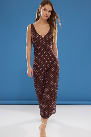 Vestido comprido - Castanho