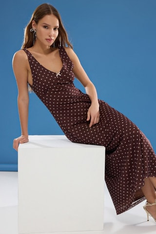 Vestido comprido - Castanho