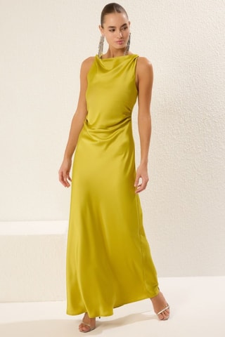 Vestido comprido - Verde-azeitona