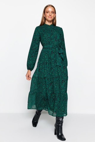 Vestido midi - Verde-escuro