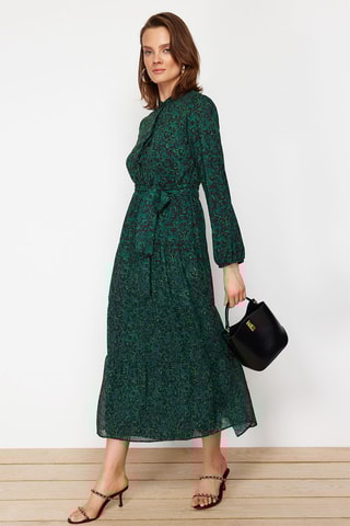 Vestido midi - Verde-escuro