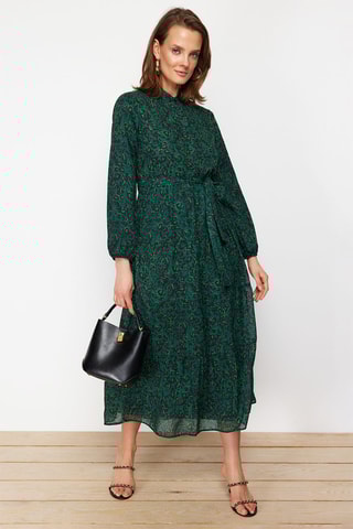 Vestido midi - Verde-escuro