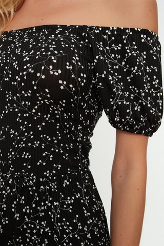 Vestido midi Preto e branco