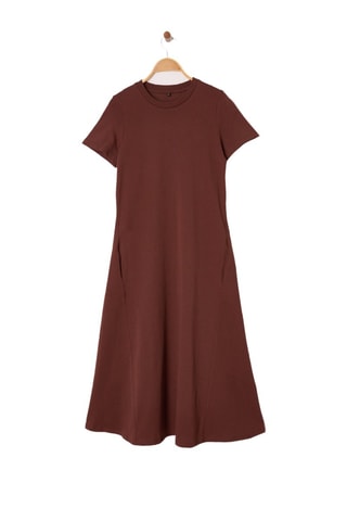 Vestido midi relaxed - Castanho
