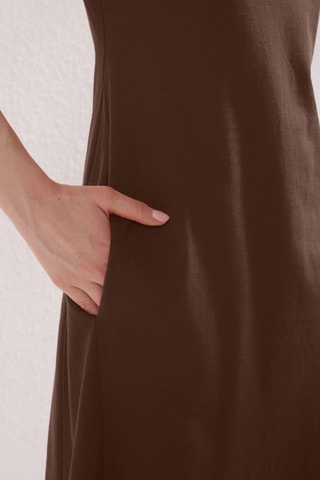 Vestido midi relaxed - Castanho