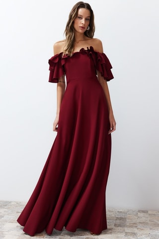 Vestido comprido - Bordô