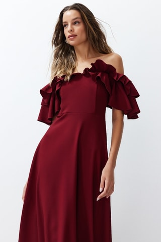 Vestido comprido - Bordô