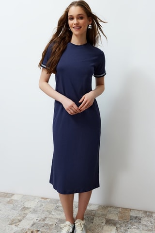 Vestido midi - Azul-marinho