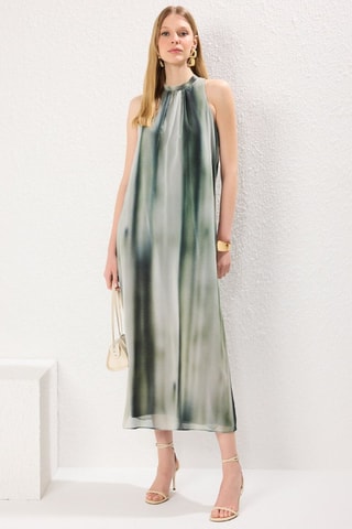 Vestido direito tie and dye - Verde