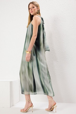 Vestido direito tie and dye - Verde