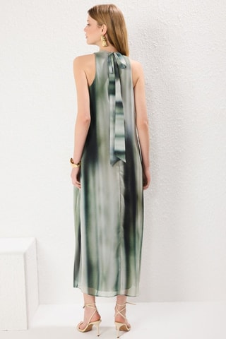 Vestido direito tie and dye - Verde