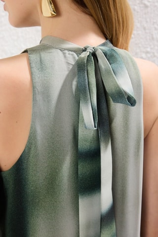 Vestido direito tie and dye - Verde