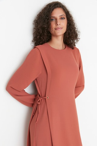 Vestido comprido Vermelho-tijolo