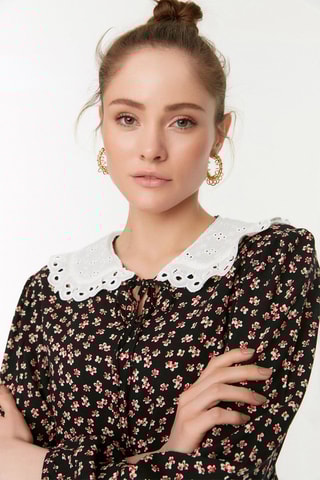 Vestido comprido - Azul-marinho