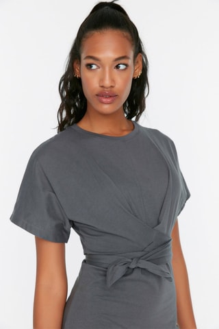 Vestido midi - Cinzento