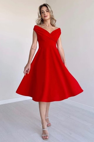 Vestido estilo patinadora - Vermelho