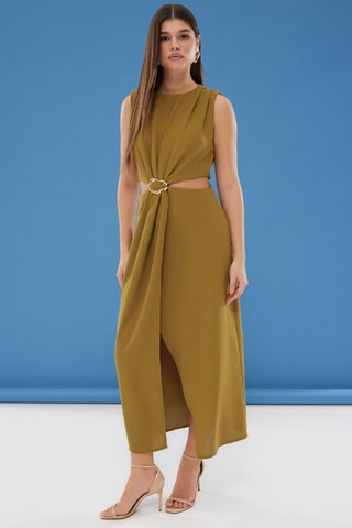 Vestido comprido - Caqui