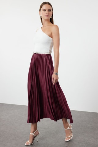 Saia plissada - Bordô