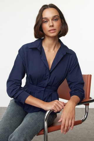 Camisa slim - Azul-marinho