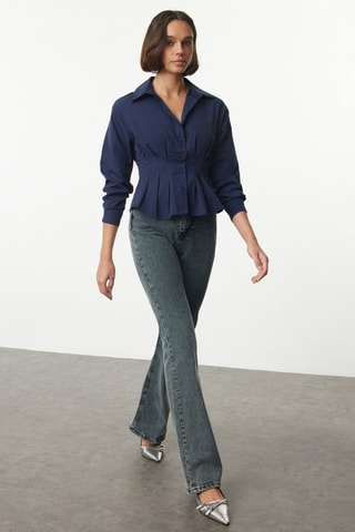 Camisa slim - Azul-marinho