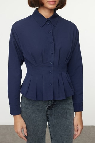 Camisa slim - Azul-marinho