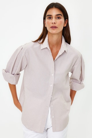 Camisa - Bege e branco
