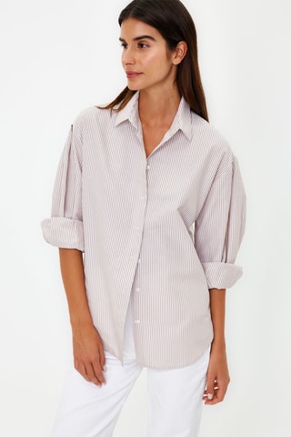 Camisa - Bege e branco