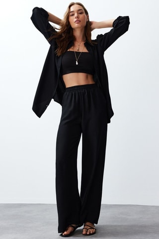 Camisa e calças cintura subida - Preto