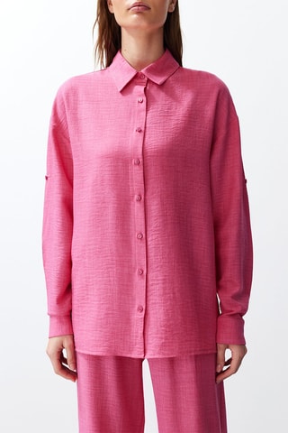 Camisa e calças de cintura subida - Fúcsia