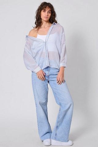 Camisa oversize - Azul-celeste
