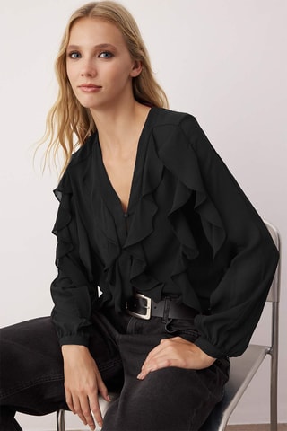 Camisa regular - Preto