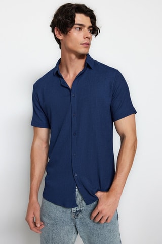 Camisa regular - Azul-marinho