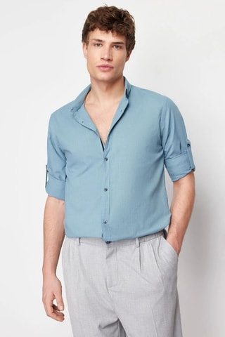 Camisa slim - Azul