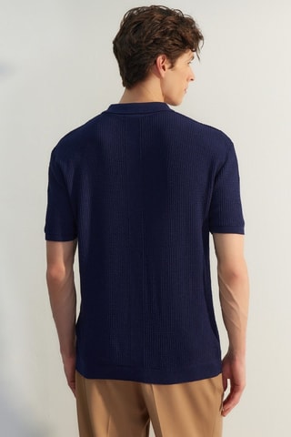 Polo relaxed - Azul-marinho