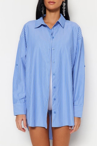 Túnica às riscas Azul-claro e branco