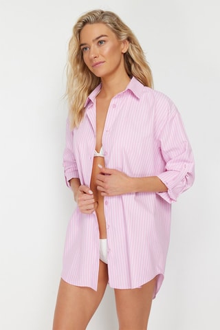 Túnica às riscas - Rosa