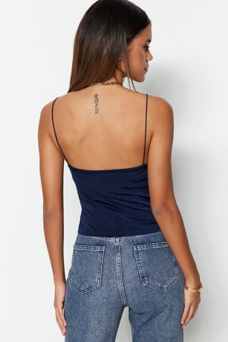 Camisola interior drapeada - Azul