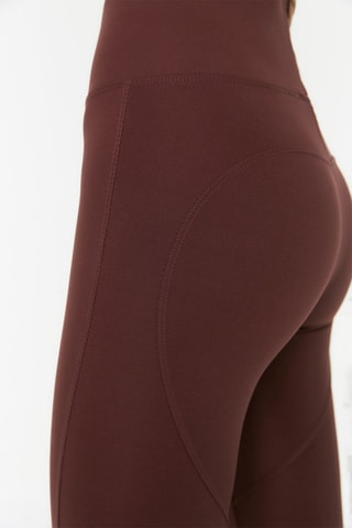 Leggings cintura subida Castanho